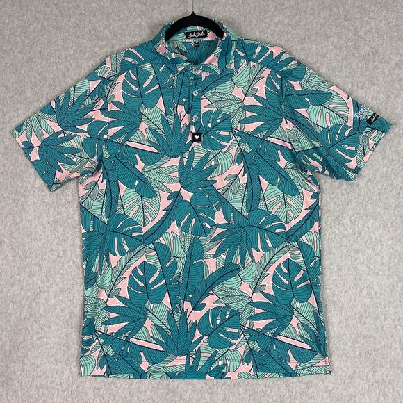 Bad Birdie Shirt Mens M Palmnado Polo Don Julio Embroidered All Over Print - Picture 1 of 6